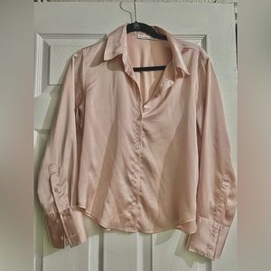 Abercrombie Satin Button Down Blouse